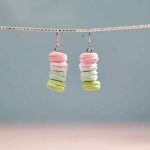 Macaron Earrings Cute Food Dangle‎ Drop Earrings Fun Whimsical Jewelry